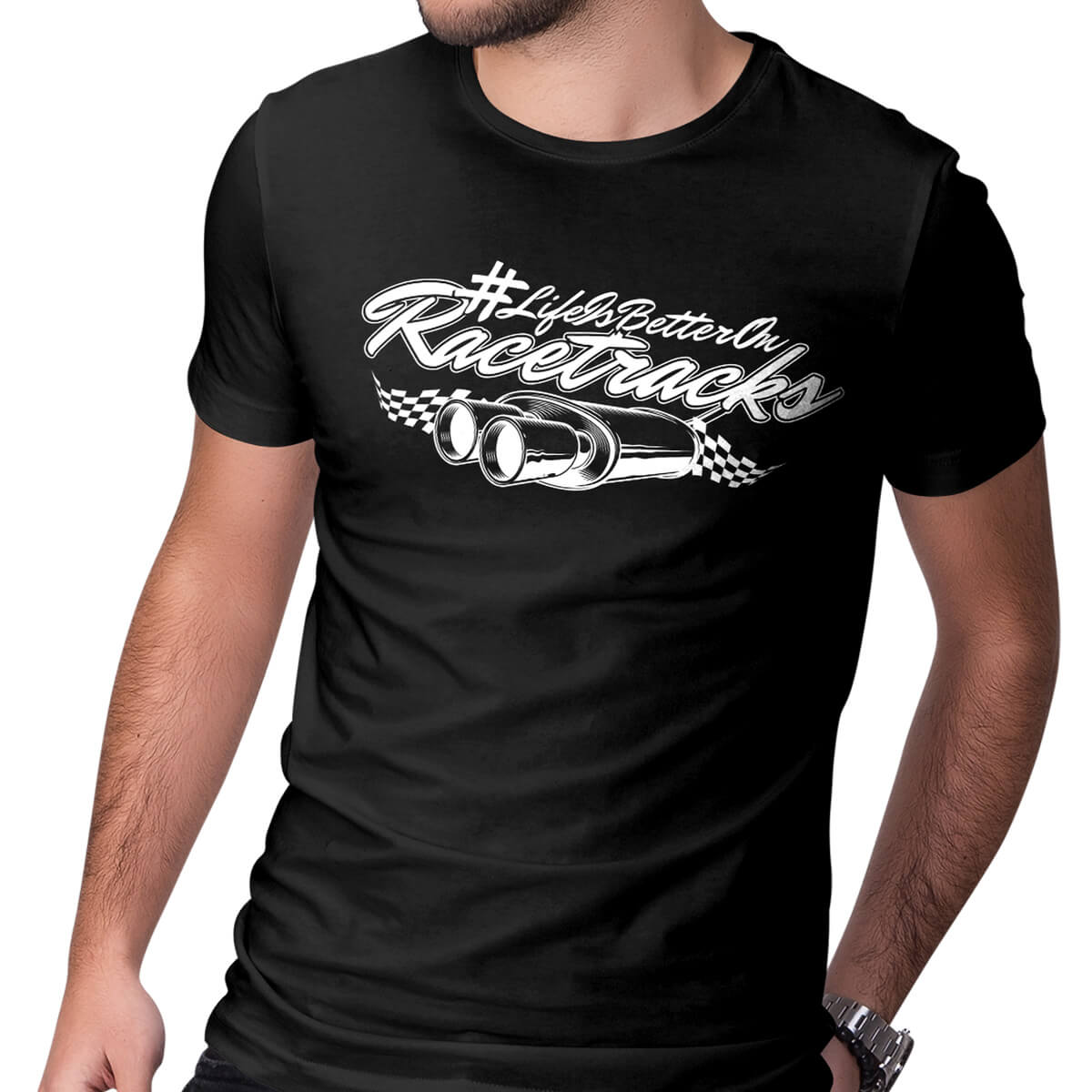 Motorsport Fan T-Shirt - LIFE IS BETTER ON RACETRACKS